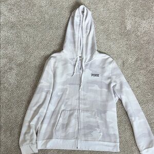 PINKWhite Camo Zip-Up Hoodie